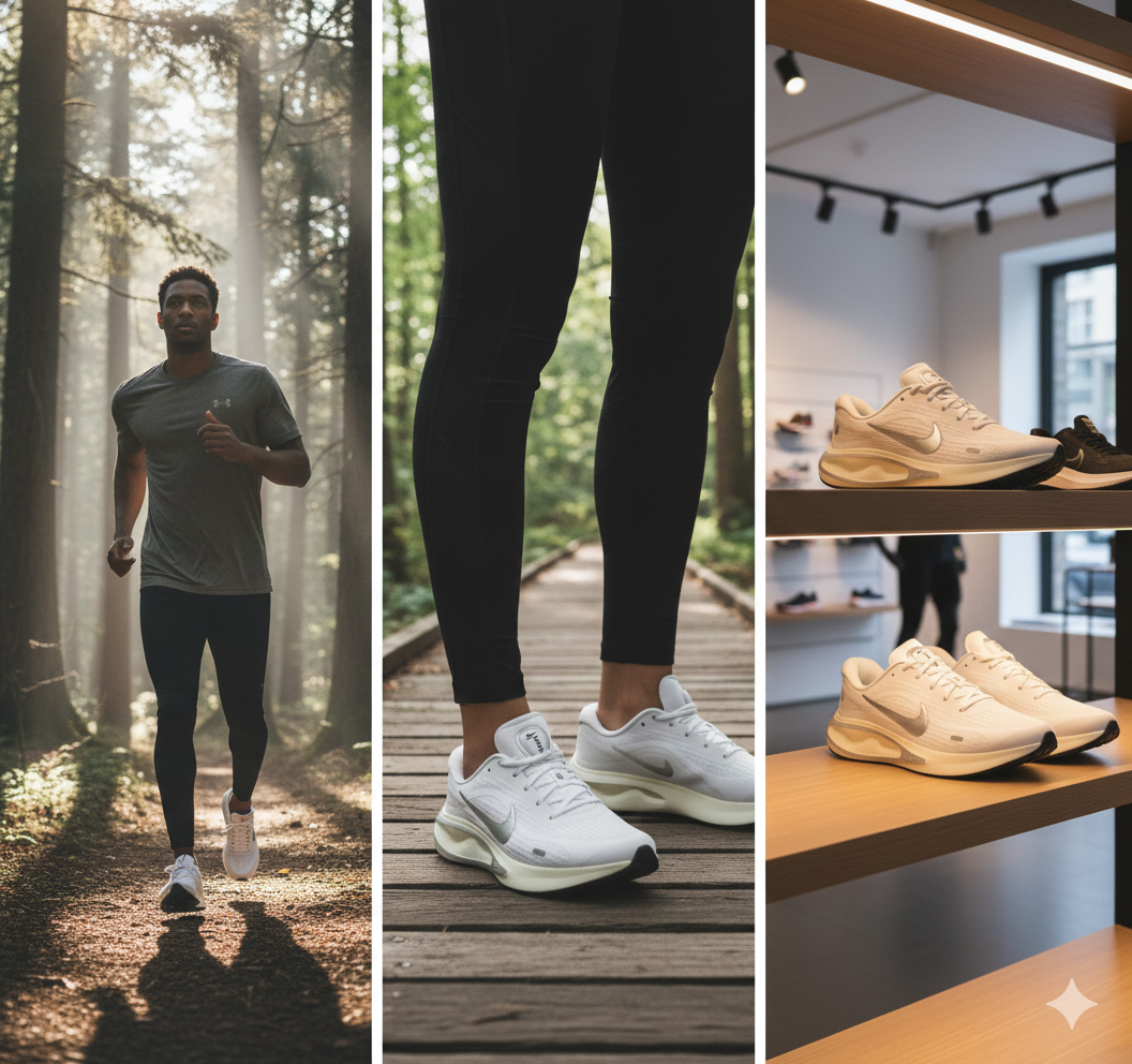 NIKE – JUST DO IT | Blanc/Argent – Chaussures de sport stylées et légères