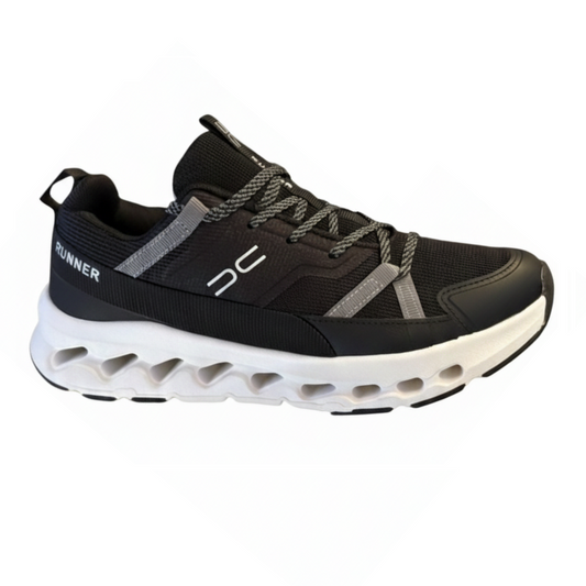 RUNNER – Chaussures de sport noire avec touches blanches, style et confort