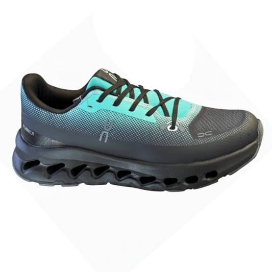 RUNNER – Chaussures de sport noires avec touches vert turquoise, audace et confort
