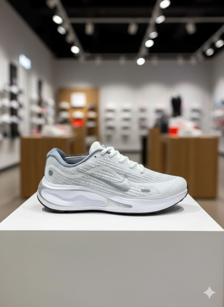 NIKE – JUST DO IT | Blanc/Argent – Chaussures de sport stylées et légères