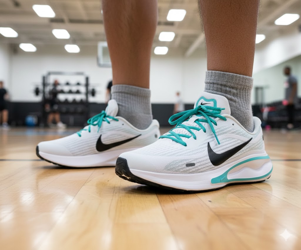 NIKE – JUST DO IT | Blanc/Vert turquoise – Chaussures de sport dynamiques